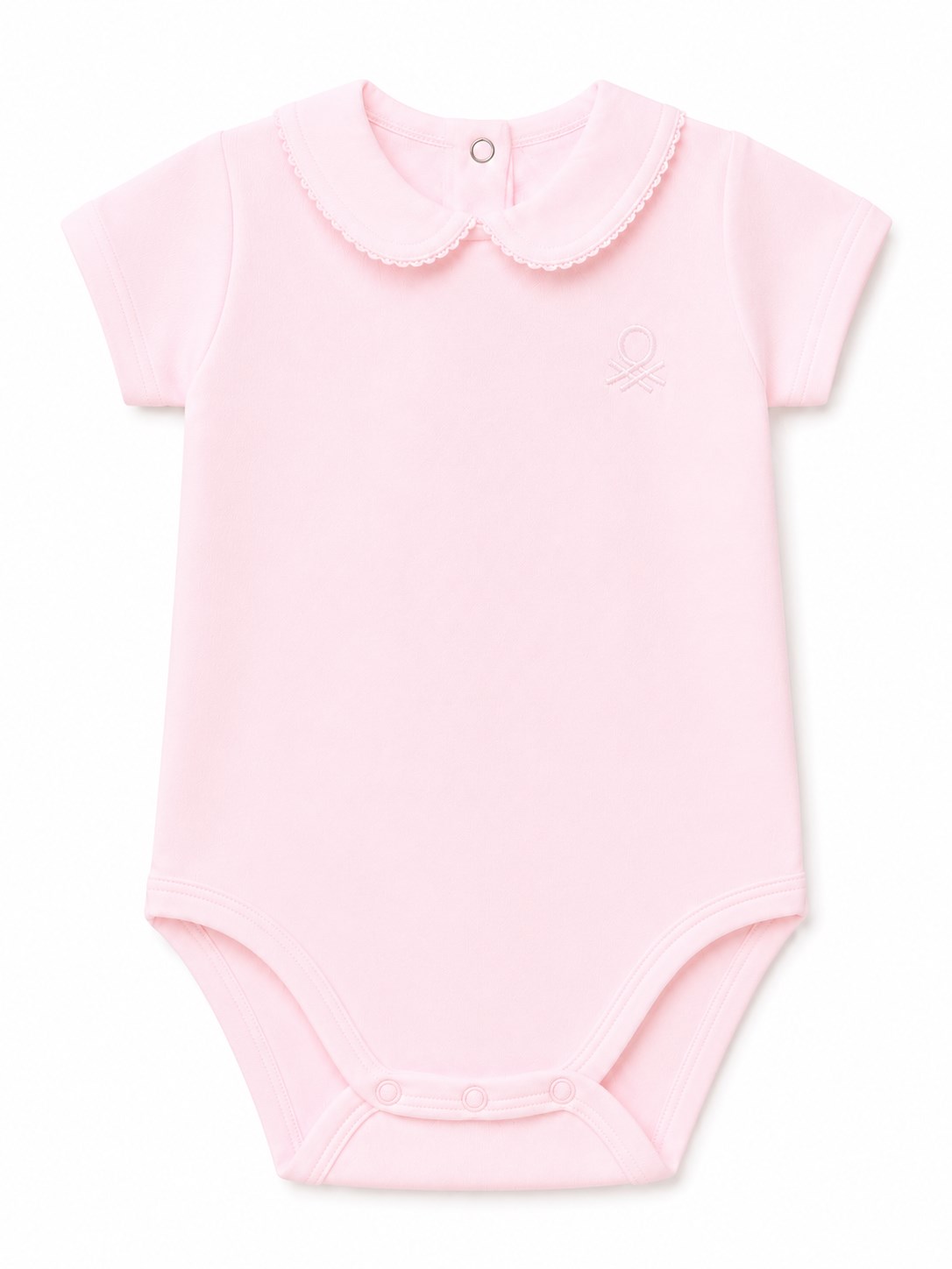 Benetton Erkek Bebek Yaka Detaylı Zıbın 6 Ay 18 Ay AÇIK PEMBE