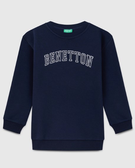 Benetton Erkek Çocuk Benetton Yazılı Sweatshirt LACİVERT