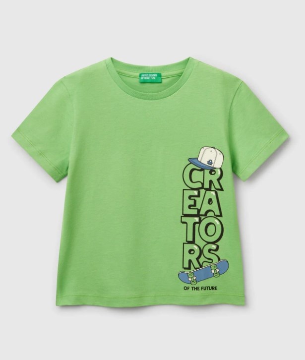 Benetton Erkek Çocuk Kısa Kollu Tişört 1-6 Yaş YEŞİL