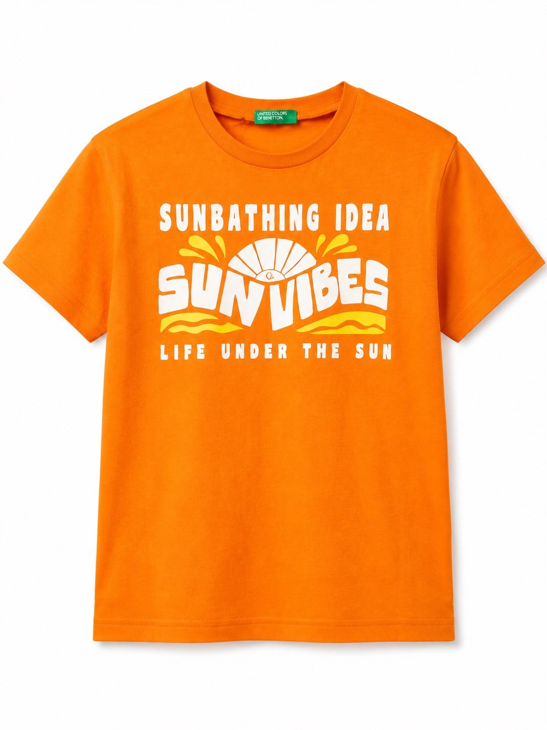 Benetton Erkek Çocuk Sunvibes Neon  Kısa Kollu Tişört 6-14 Yaş TURUNCU