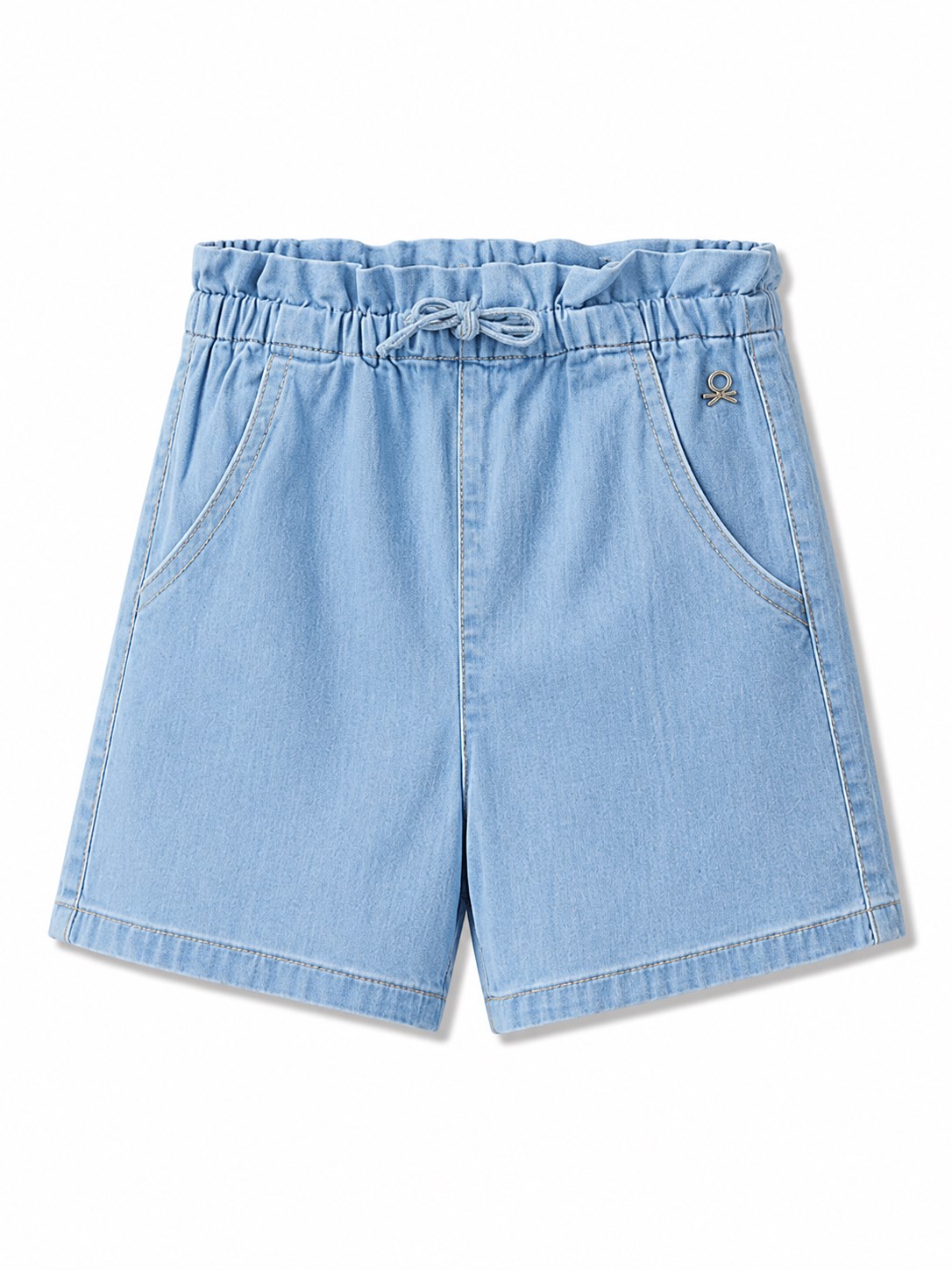 Benetton Kız Bebek Denim Şort AÇIK MAVİ