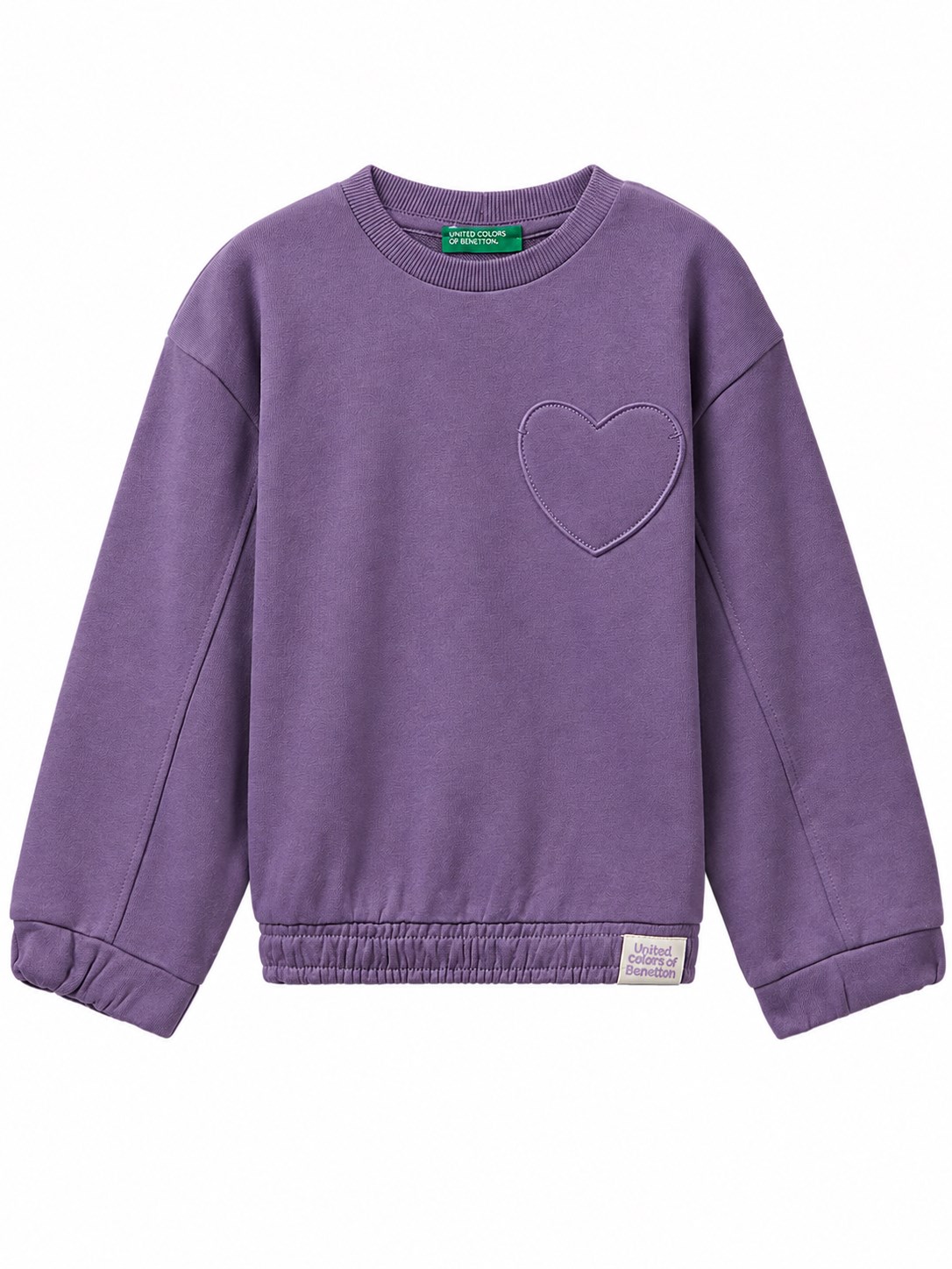 Benetton Kız Bebek Kalpli Swaetshirt 1-6 Yaş LİLA