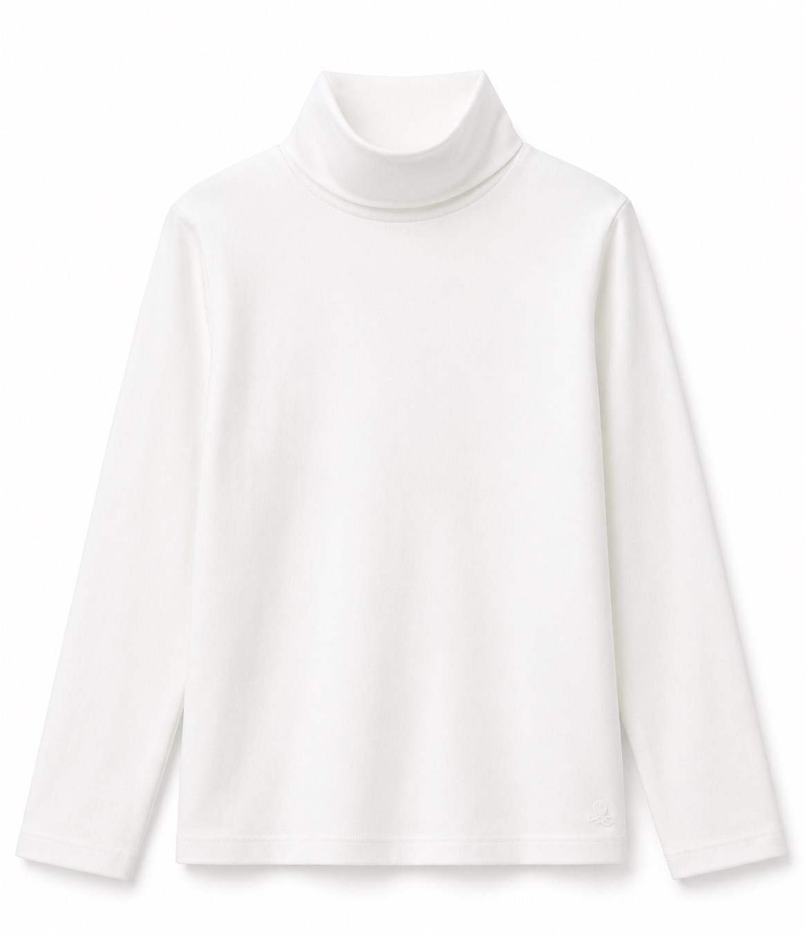 Benetton Kız Çocuk Balıkçı Yaka Basic Uzun Kollur  T-Shirt 6-14 Yaş BEYAZ