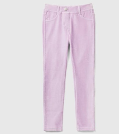Benetton Kız Çocuk Fitilli Kadife Pantalon 6-14 Yaş LİLA
