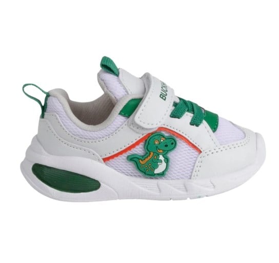 Buckheadi Çocuk Cırt Cırtlı Karakter Baskılı  Sneaker Ayakkabı 19-25 BEYAZ - YEŞİL