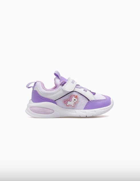 Buckheadi Çocuk Cırt Cırtlı Karakter Baskılı  Sneaker Ayakkabı 19-25 BEYAZ - LİLA