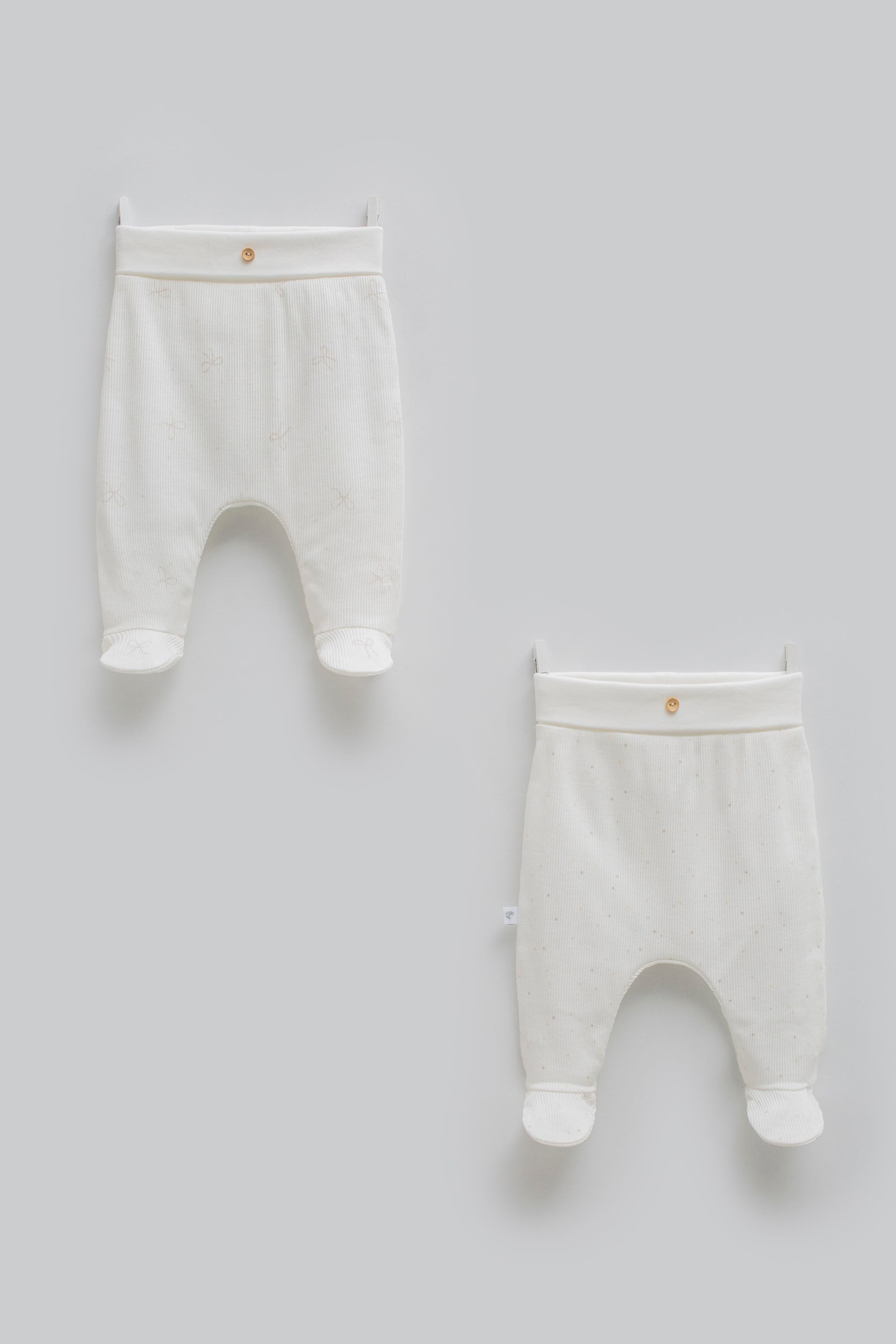 Caramell Kız Bebek Patikli Pantolon 0-9 Ay EKRU
