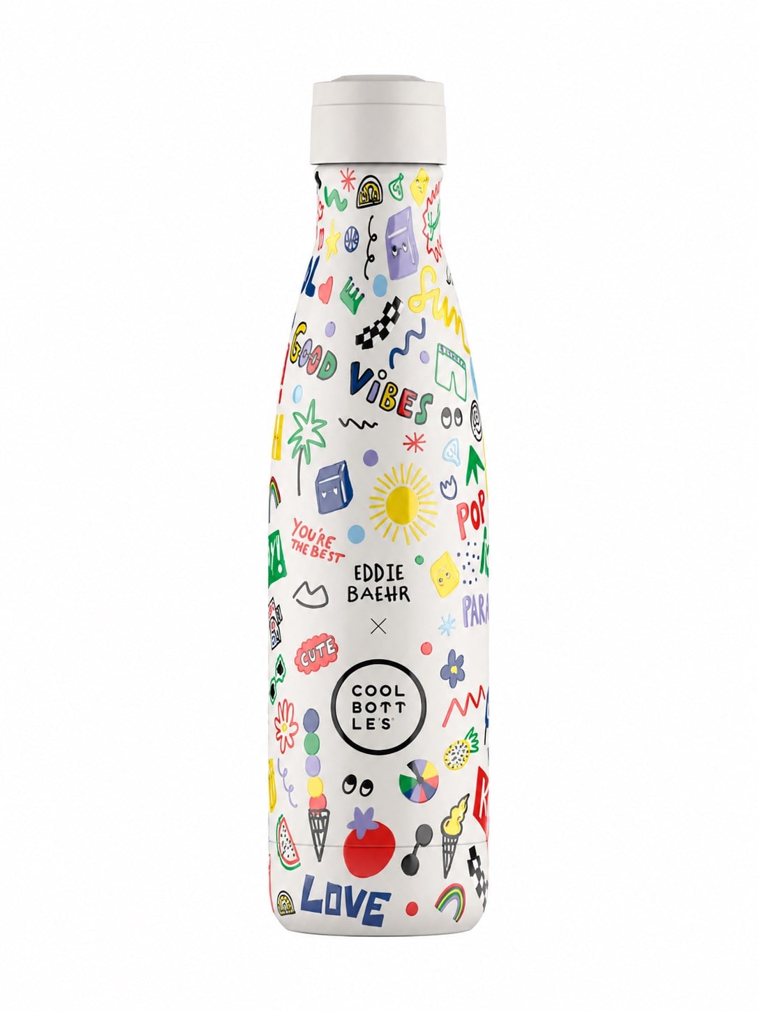 Cool Bottles Eddie Baehr - Good Vibes 500 ml Paslanmaz Çelik Matara Termos ÇOK RENKLİ