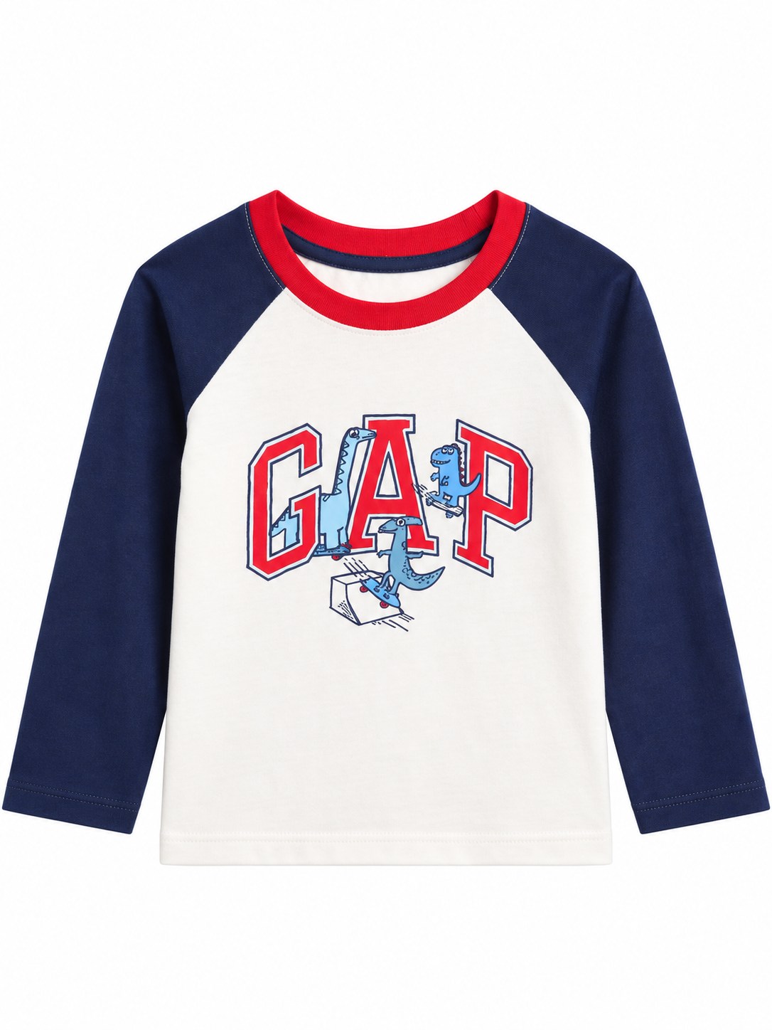Gap Erkek Bebek Dino Desen T-shirt BEYAZ
