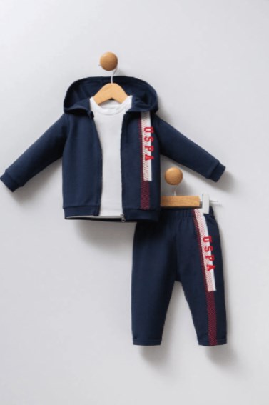 ERKEK BEBEK 2342 ŞERİT DETAY 3LÜ TAKIM GKP0042