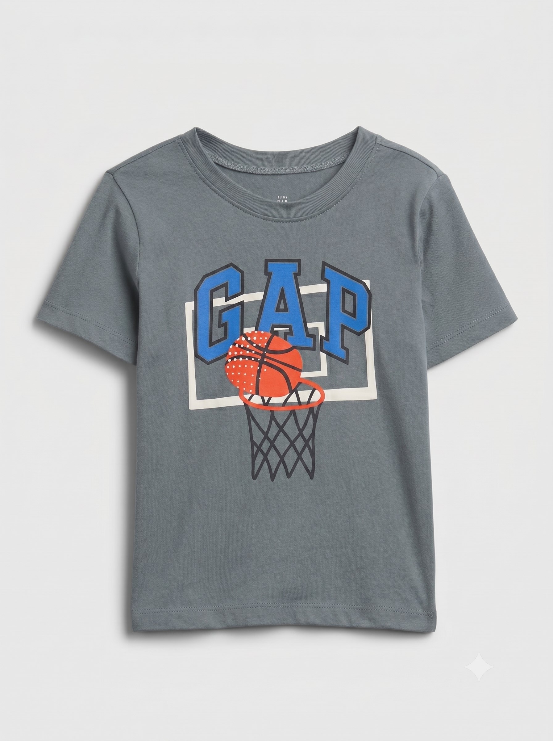 GAP Erkek Bebek Ayı Baskılı Kısa Kollu Bisiklet Yaka Tişört 1-5 Yaş GRİ