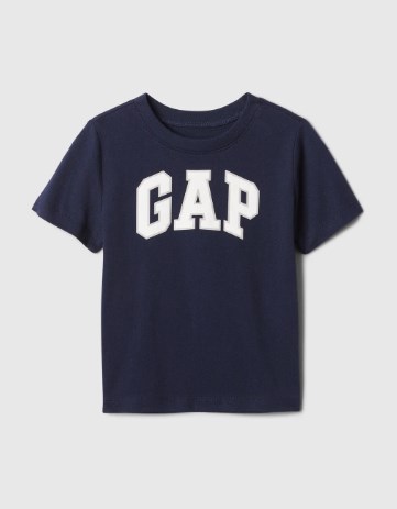Gap Erkek Bebek Bisiklet Yaka Basic Baskılı Kısa Kol Tişört 1-5 Yaş LACİVERT