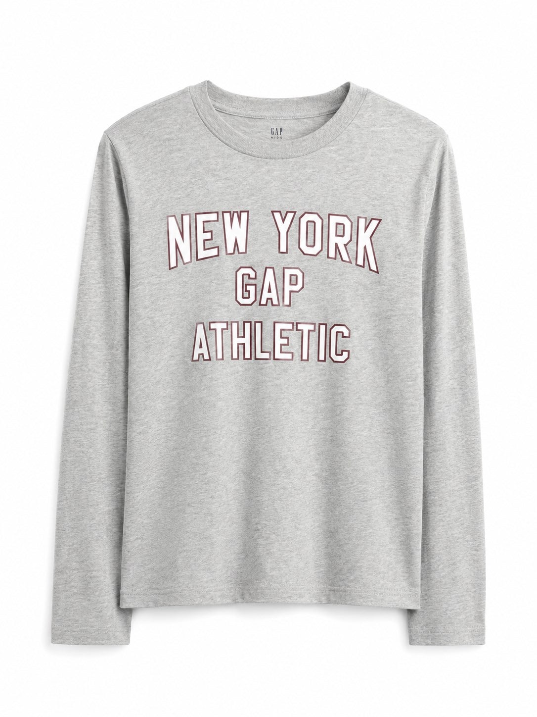Gap Erkek Çocuk New York Athletic Baskılı Uzun Kollu Tişört 6-15 Yaş GRİ