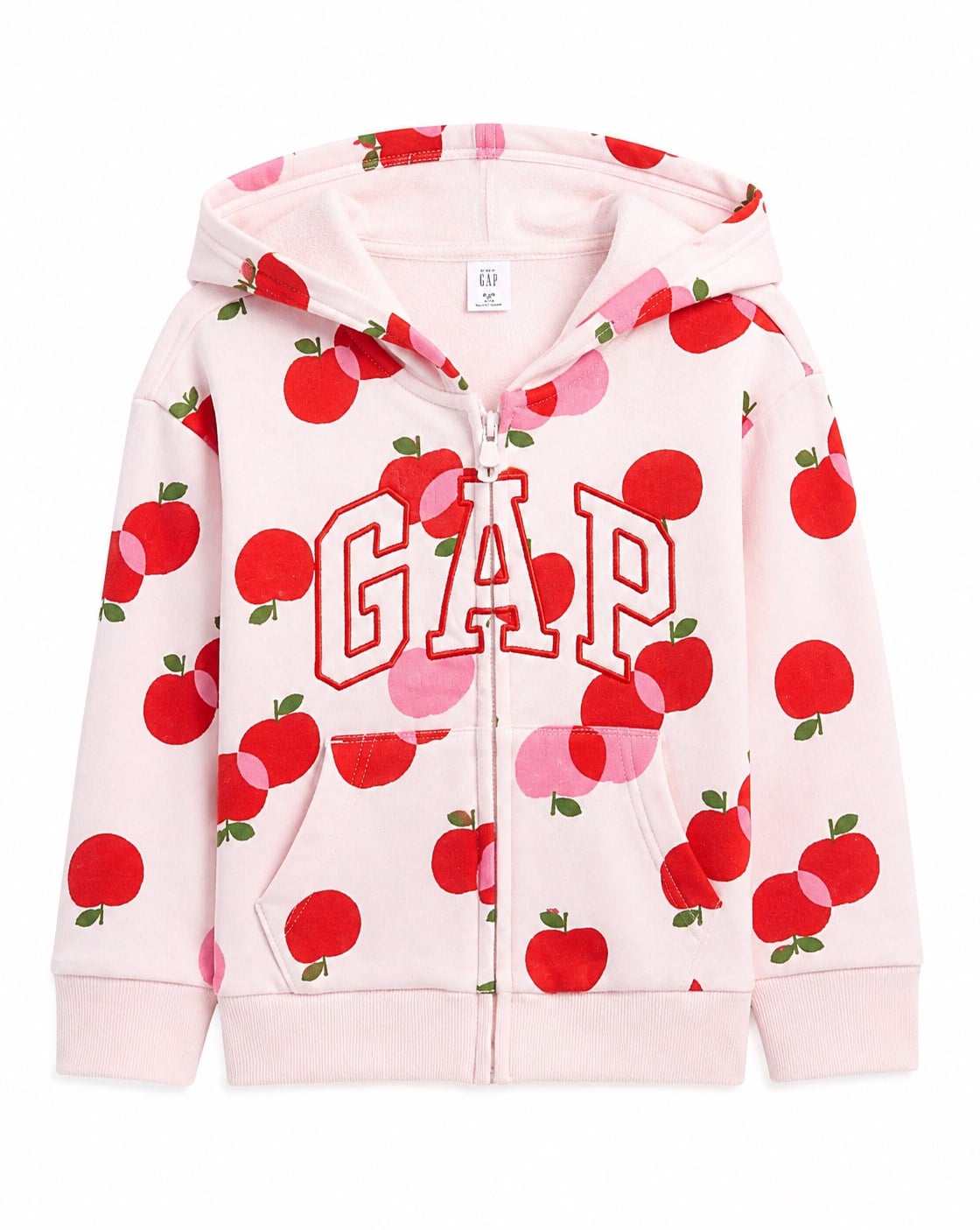 Gap Kız Bebek  Elma Desenl Fermuarlı Kapüşonlu Ceket 0-6 Yaş PEMBE