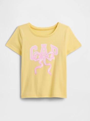 Gap Kız Bebek Grafik Baskı Kısa Kollu Tişört 6 Ay -5 Yaş SARI