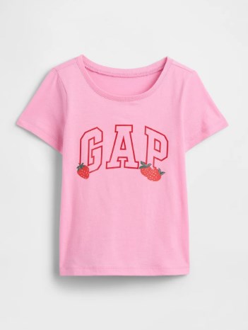 Gap Kız Bebek Grafik Baskı Kısa Kollu Tişört 6 Ay -5 Yaş PEMBE