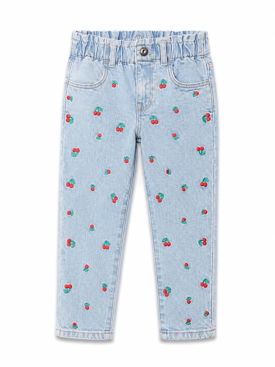 Gap Kız Bebek Kiraz Nakışlı Denim Pantolon 1-6 Yaş ÇOK RENKLİ