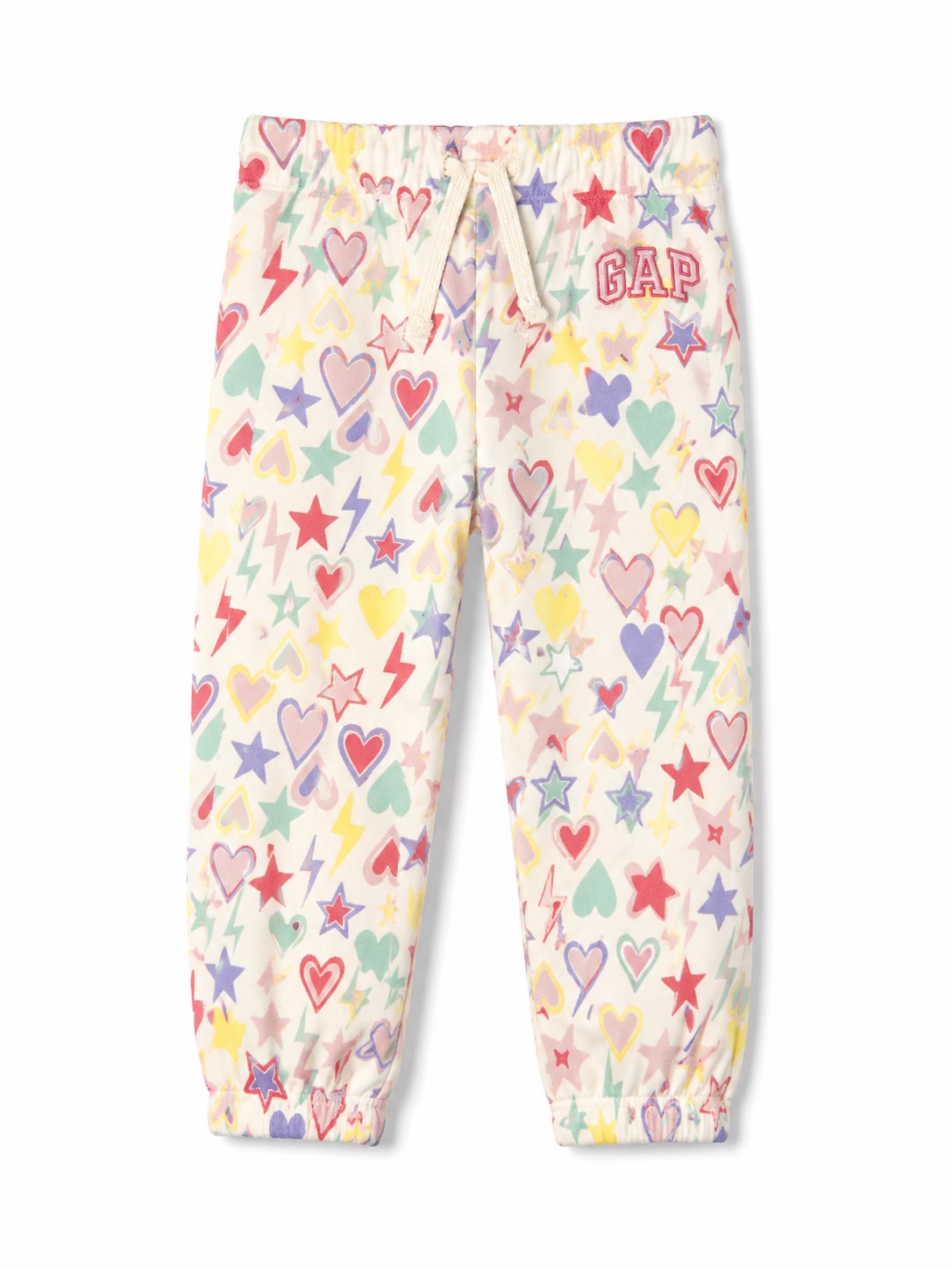 Gap Kız Çocuk Kalp Ve Yıldız Desenli Beli Lastikli Jogger Eşofman Altı Pijama Altı 1-6 Yaş PEMBE