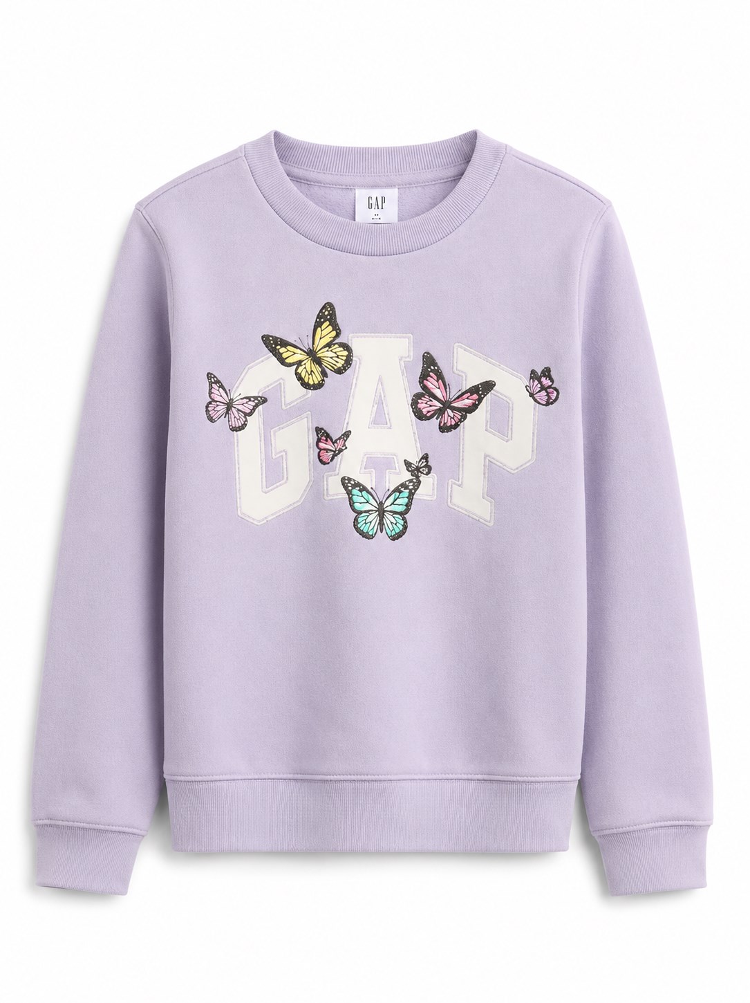 Gap Kız Çocuk Kelebek Baskılı Logo Sweatshirt 6-16 Yaş ORKİDE