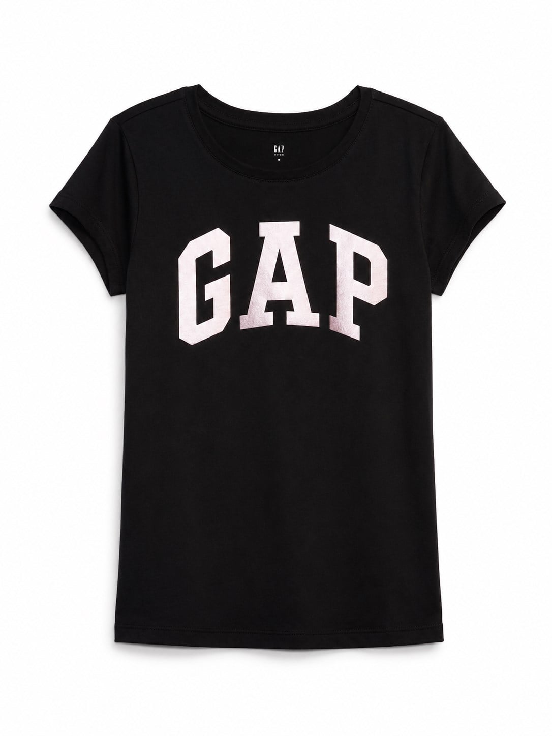 Gap Kız Çocuk Logo Baskı Kısa Kollu Basic Tişört 4-16 Yaş SİYAH