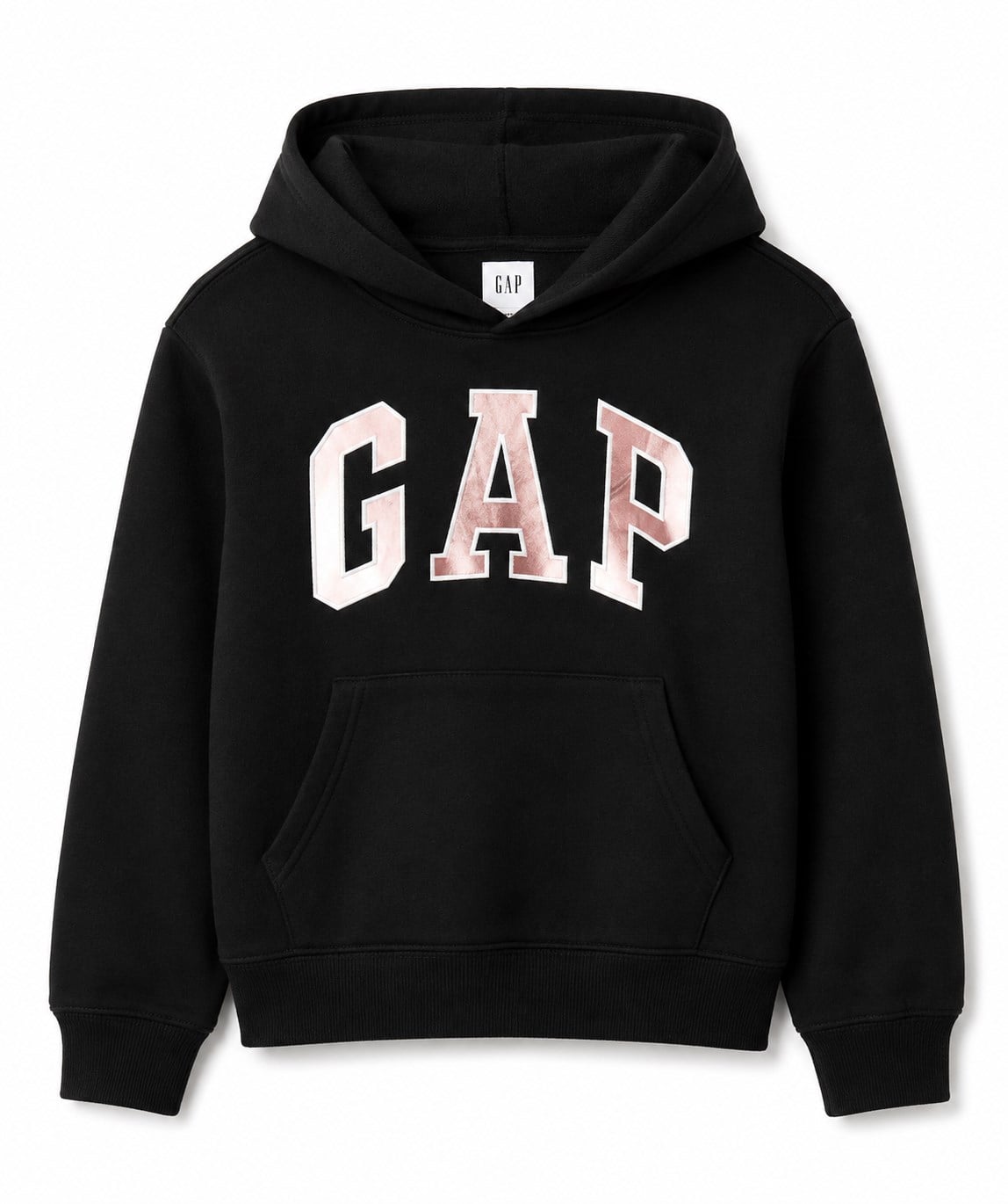 Gap Logo Baskılı Kız Çocuk Kapüşonlu Sweatshirt 6-16 Yaş SİYAH