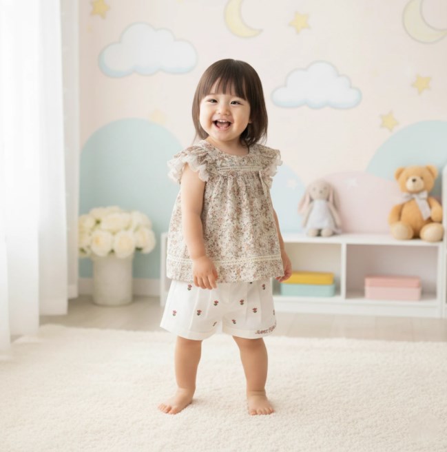 KIZ BEBEK 16773 ŞORTLU TAKIM
