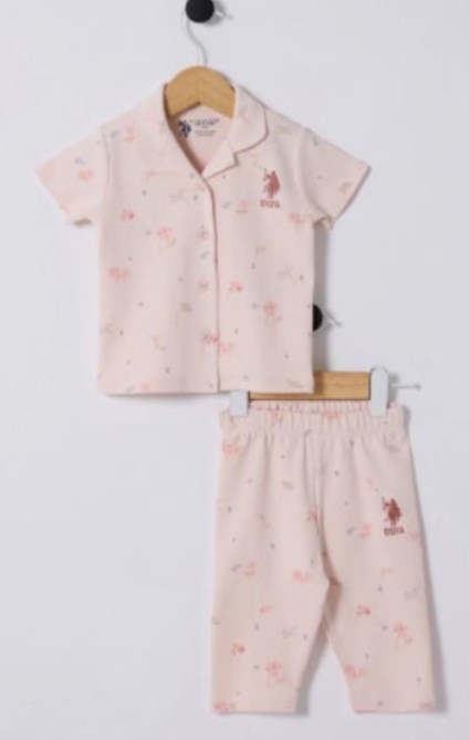 KIZ BEBEK 2354 ÇİÇEK DETAY PİJAMA TAKIMI GKP0048