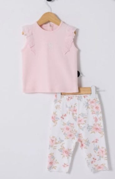 KIZ BEBEK 2418 ÇİÇEK DETAY 2Lİ TAKIM GKP0038