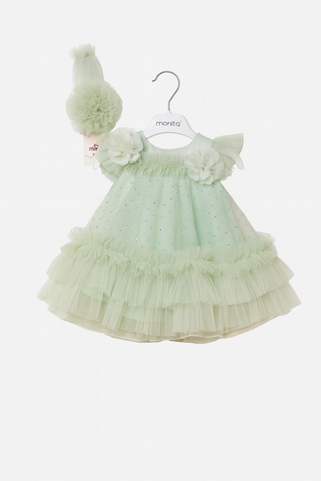 KIZ BEBEK 3208 TAŞ ÇİÇEK BROŞLU ABİYE GKMH0030