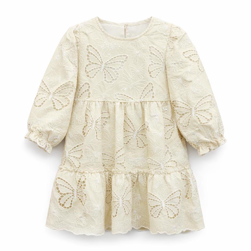 KIZ BEBEK 35945 KELEBEK AJURLU ELBİSE GKJ0047
