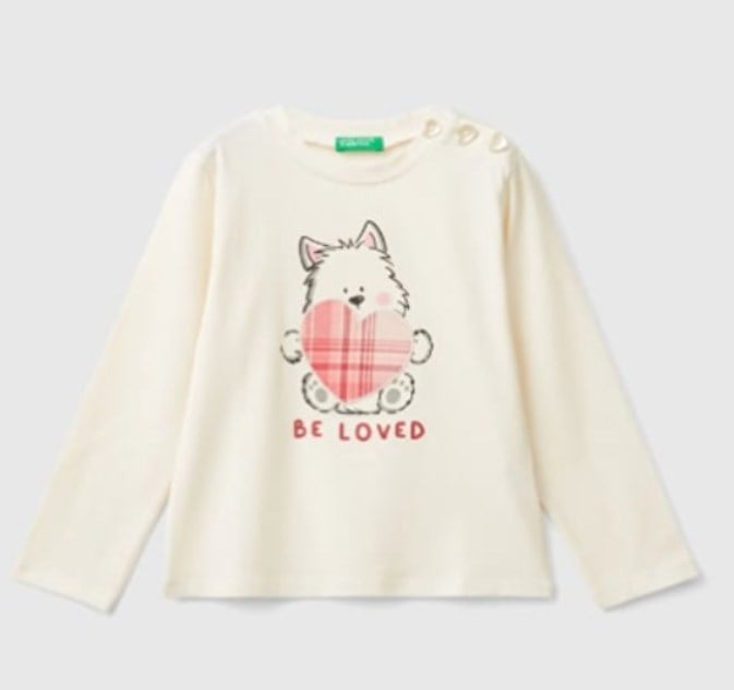 KIZ BEBEK BE LUCKY BASKI AYICIKLI TSHIRT GKB1045