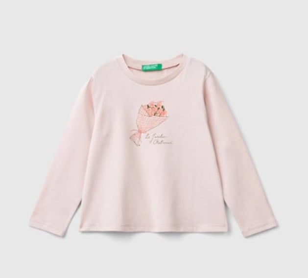 KIZ BEBEK BUKET ÇİÇEK BASKI TSHIRT GKB1046