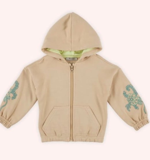 KIZ BEBEK KOL DETAY FERMUARLI SWEAT GK7040