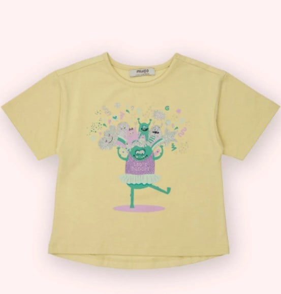 KIZ BEBEK MONSTER CLUB BASKI SİMLİ TİŞÖRT GKPN0001