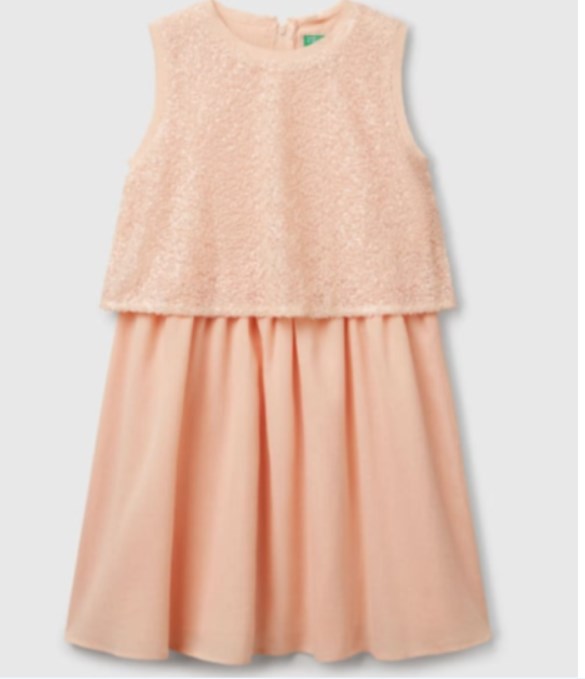 KIZ ÇOCUK 4PUECV03D PULLU ELBİSE  GKB1117