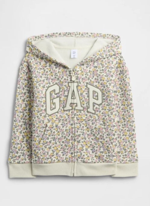 KIZ ÇOCUK 793479 LOGO DETAY ÇİÇEKLİ FERMUARLI SWEATSHIRT