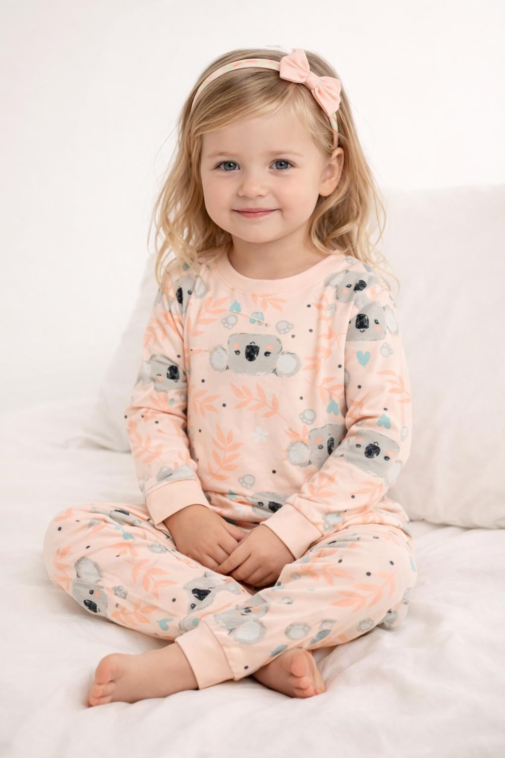 KIZ ÇOCUK KOALA BASKI YAPRAK DSN PİJAMA TK GKE0013