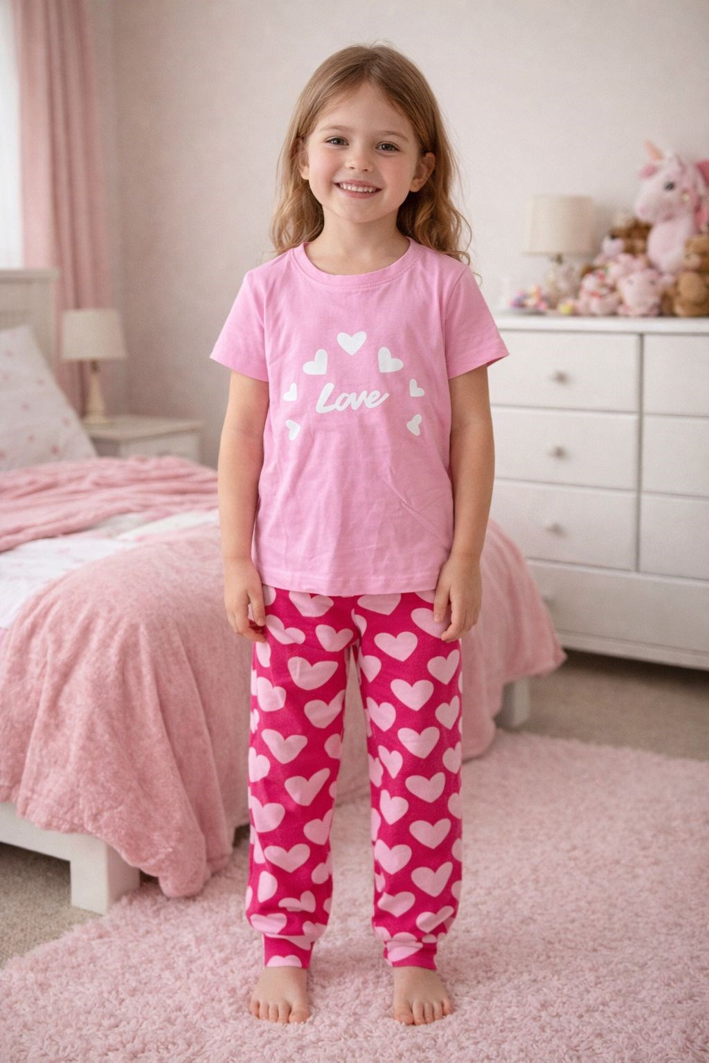 KIZ ÇOCUK LOVE HEART BASKI PİJ. TK. GK3994