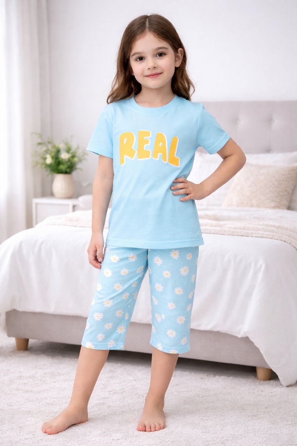 KIZ ÇOCUK REAL PAPATYA BASKI KAPRİ PİJ. TK. GK3985