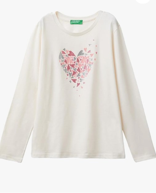KIZ ÇOCUK SİM BASKI BENETTON UZUN TSHİRT GKB1035