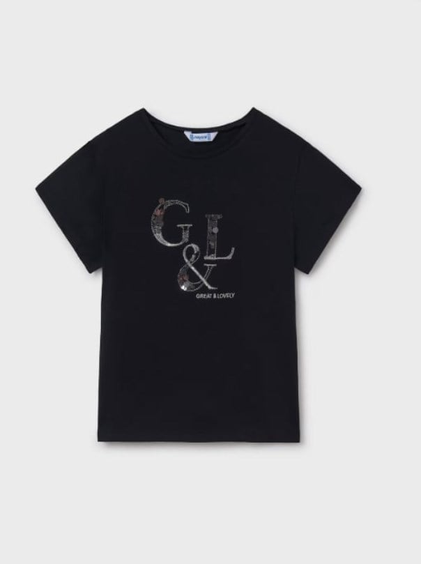 KIZ GENÇ 854 METALİK HARFLİ TİŞÖRT GKM0219