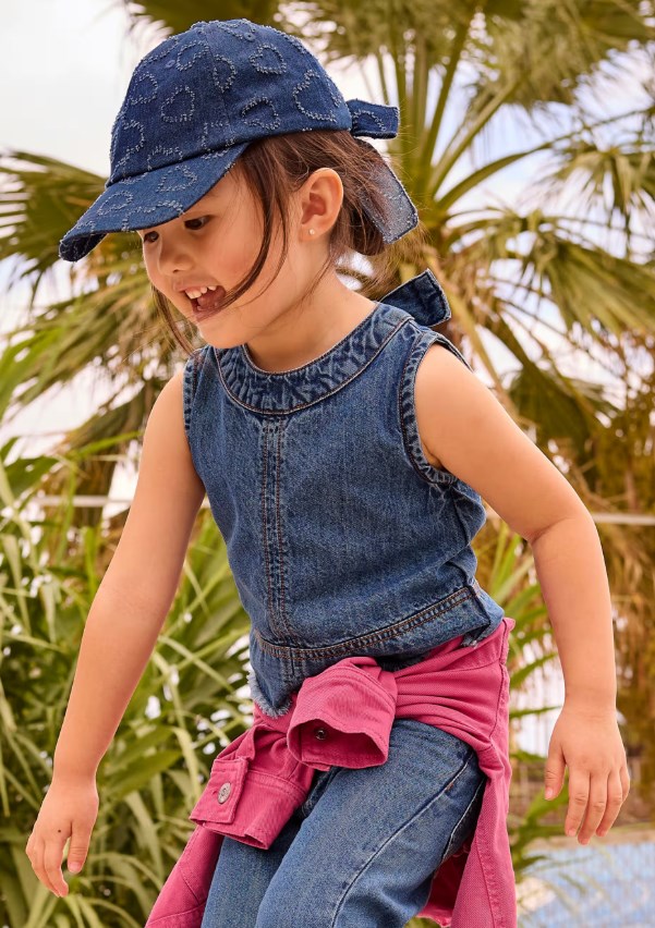 Mayoral Kız Çocuk Denim Kolsuz Bluz 2-10 Yaş İNDİGO