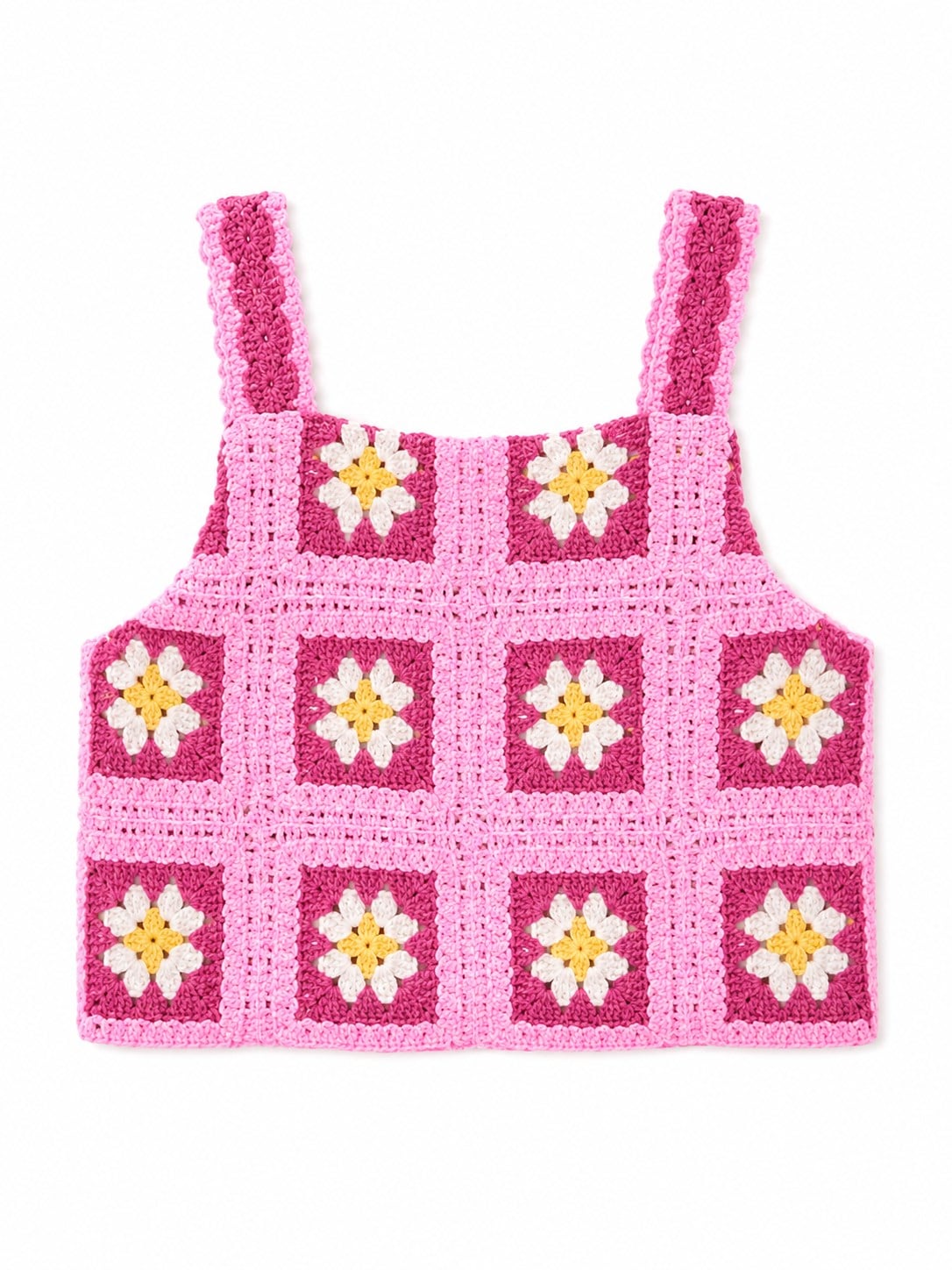 Mayoral Kız Çocuk Pembe Çiçek Motifli Tığ İşi (Kroşe) Crop Bluz 2-10 Yaş PEMBE