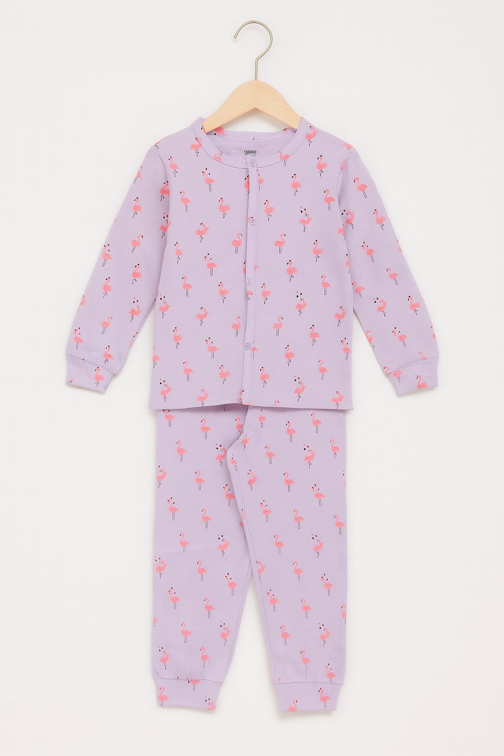 Melisa Kız Çocuk Flamingo Baskı Pijama Takımı 1-6 Yaş LİLA