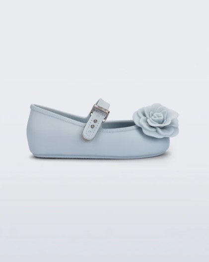 Mini Melissa Kız Çocuk Çiçek Kabartmalı Kokulu Bantlı Babet 22-30 MAVİ