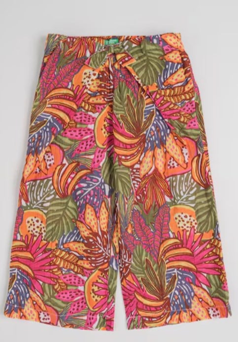 nited Colors of Benetton Kız Bebek Mix Desenli Palazzo Kesim Pantolon 1-5 Yaş TURUNCU
