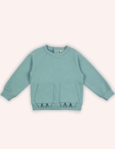 Panço Erkek Bebek Bisiklet Yaka Üçgen Desenli Şerit Detaylı Sweatshirt 0-3 Yaş MİNT