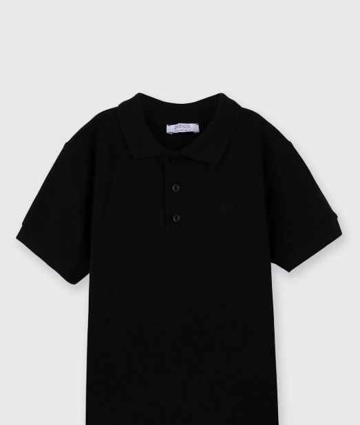 Panço Erkek Çocuk Düz Polo Yaka Kısa Kollu Tişört 5-9 Yaş SİYAH