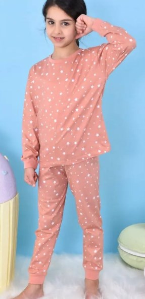 Pikidor Kız Çocuk Yıldız Baskı Pijama Takımı 3-13 YAŞ SOMON