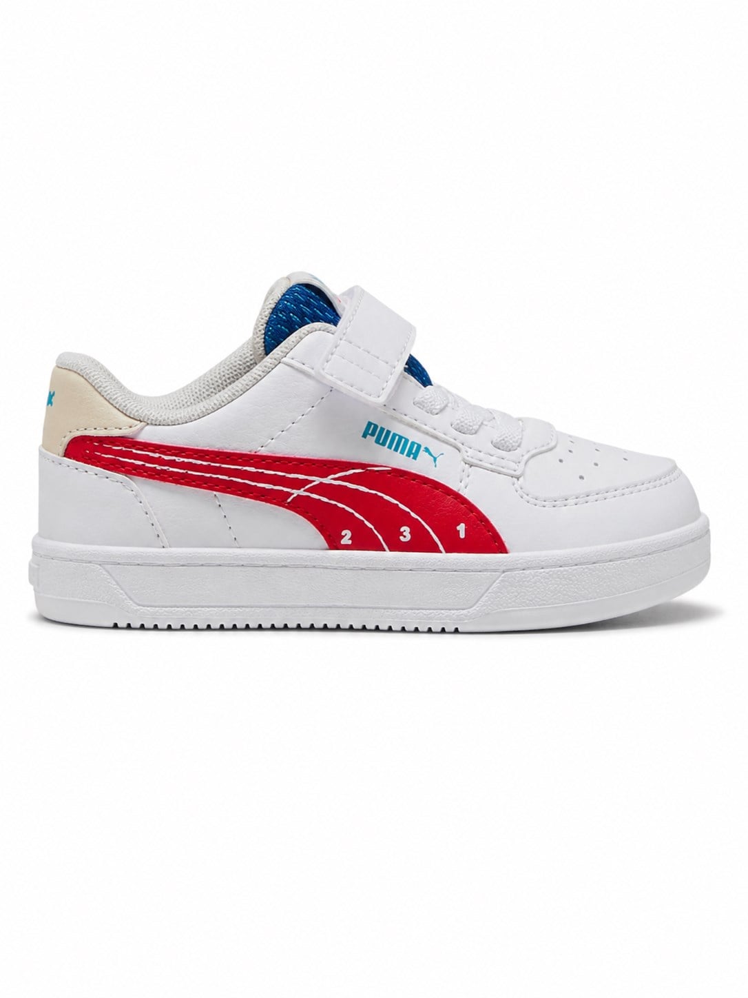 Puma Caven 2.0 Run Fun AC+ Unisex Çocuk Beyaz Spor Ayakkabı 22-27 BEYAZ - KIRMIZI